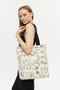 Zoozie Bags 2207 Bolsa de Bolso 100% Algodón, Crema y Negro, 38x42x8 cm